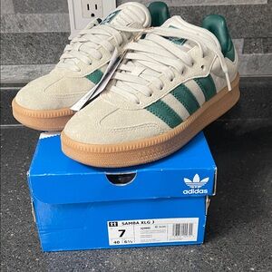 Adidas Samba XLg - Grey/Green - Youth Size 7